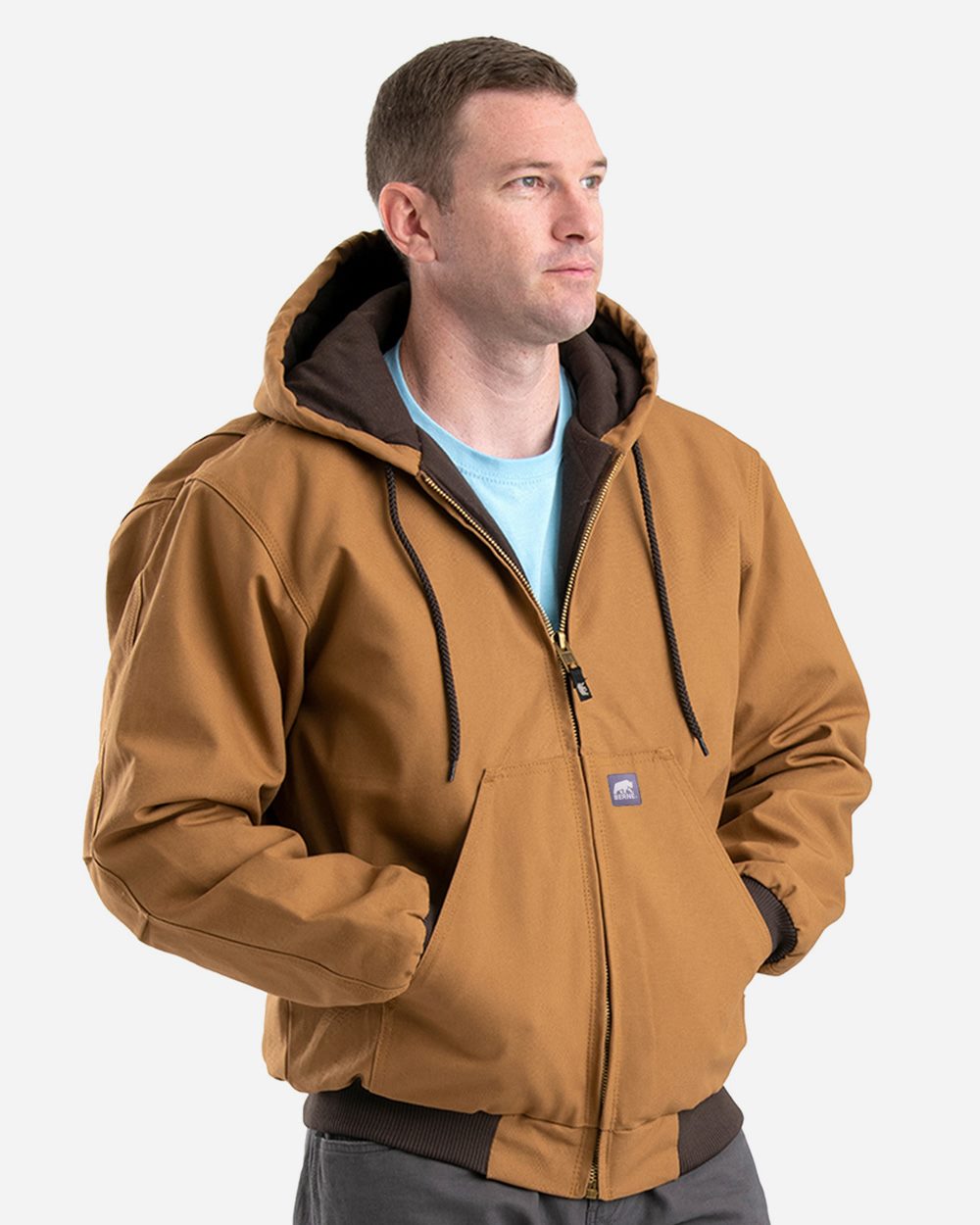 Men's Tall Highland Washed Cotton Duck Hooded Jacket - HJ51T
