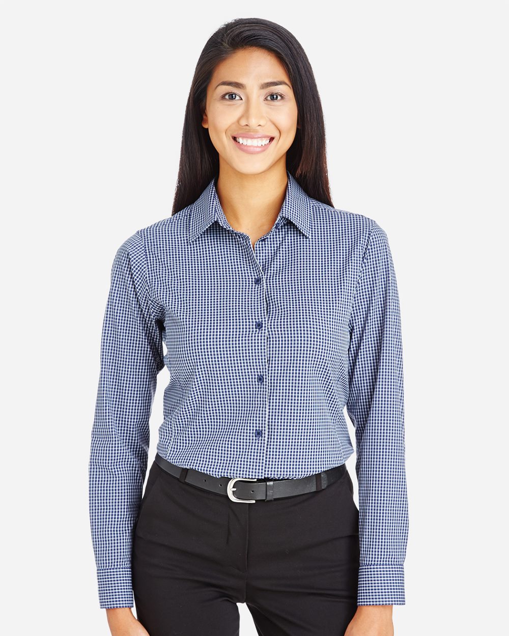 Women's CrownLux Performance® Tonal Mini Check Woven Dress Shirt - DG535W