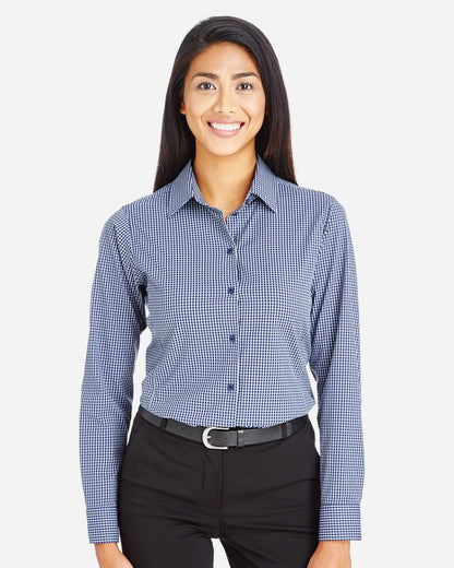 Women's CrownLux Performance® Tonal Mini Check Woven Dress Shirt - DG535W