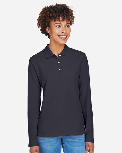 Women's Pima Piqué Long Sleeve Polo - D110W