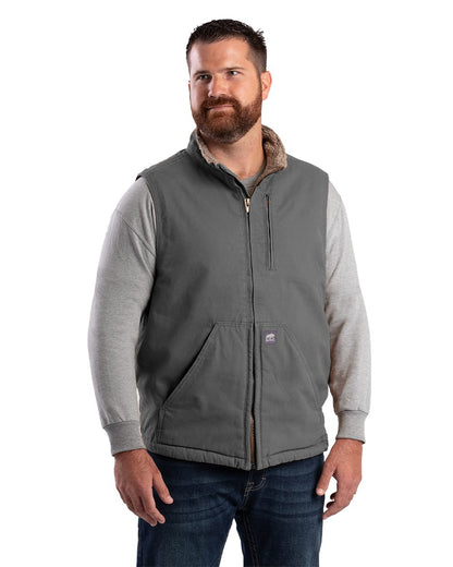 Men's Heartland Sherpa-Lined Washed Duck Vest - V818
