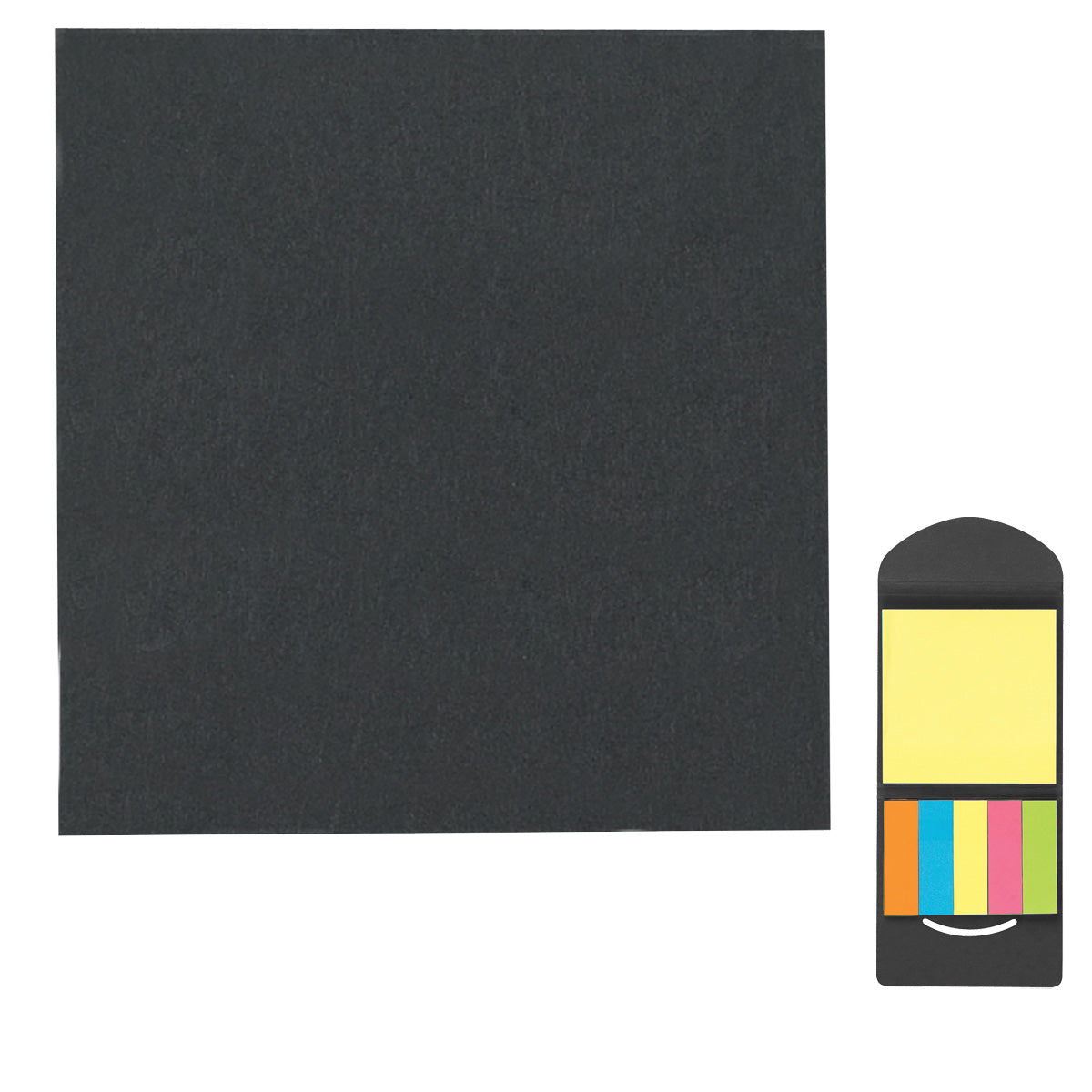 BLACK Sticky Notes And Flags In Pocket Case