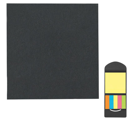 BLACK Sticky Notes And Flags In Pocket Case