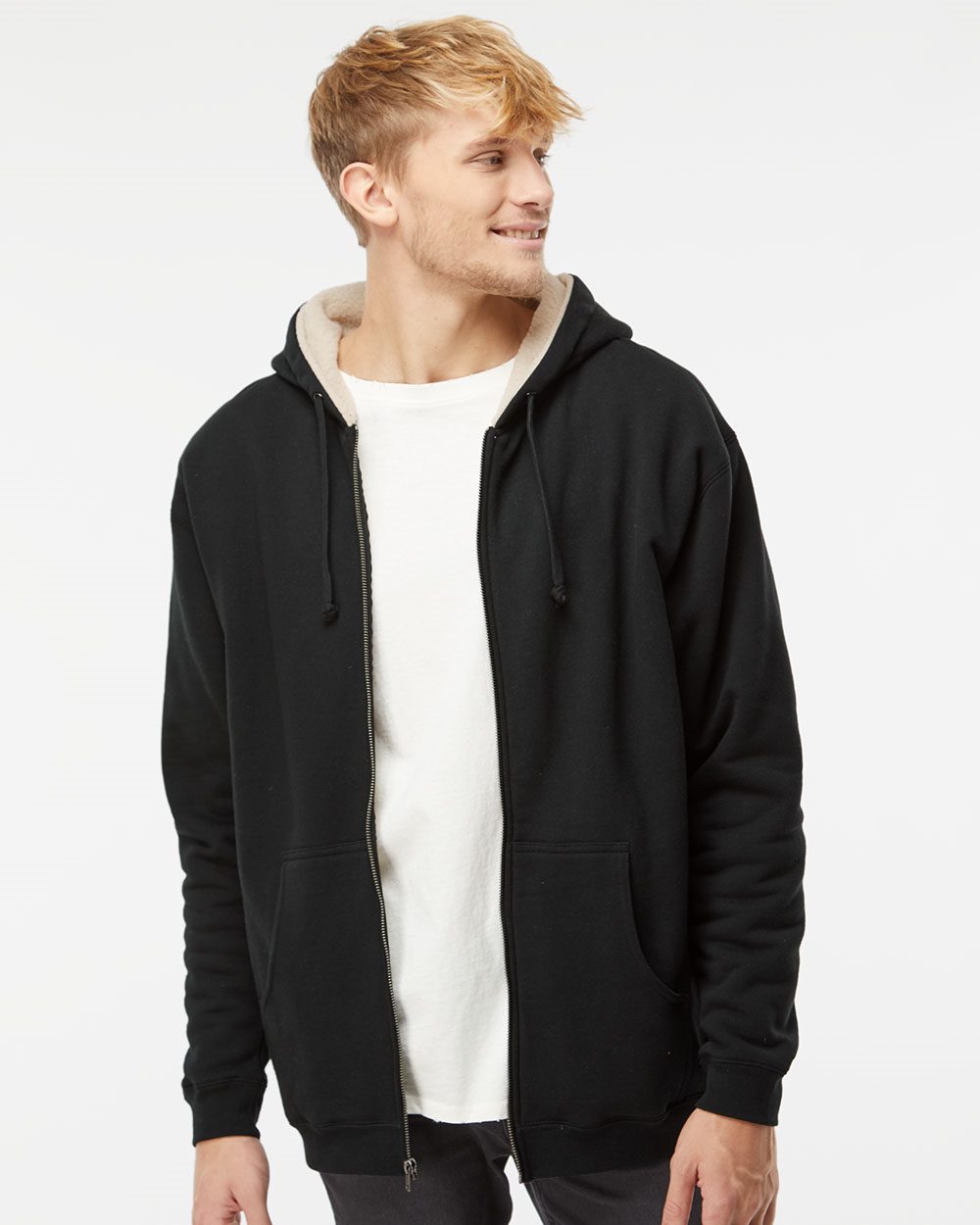 Men's Sherpa-Lined Full-Zip Hooded Sweatshirt - EXP40SHZ