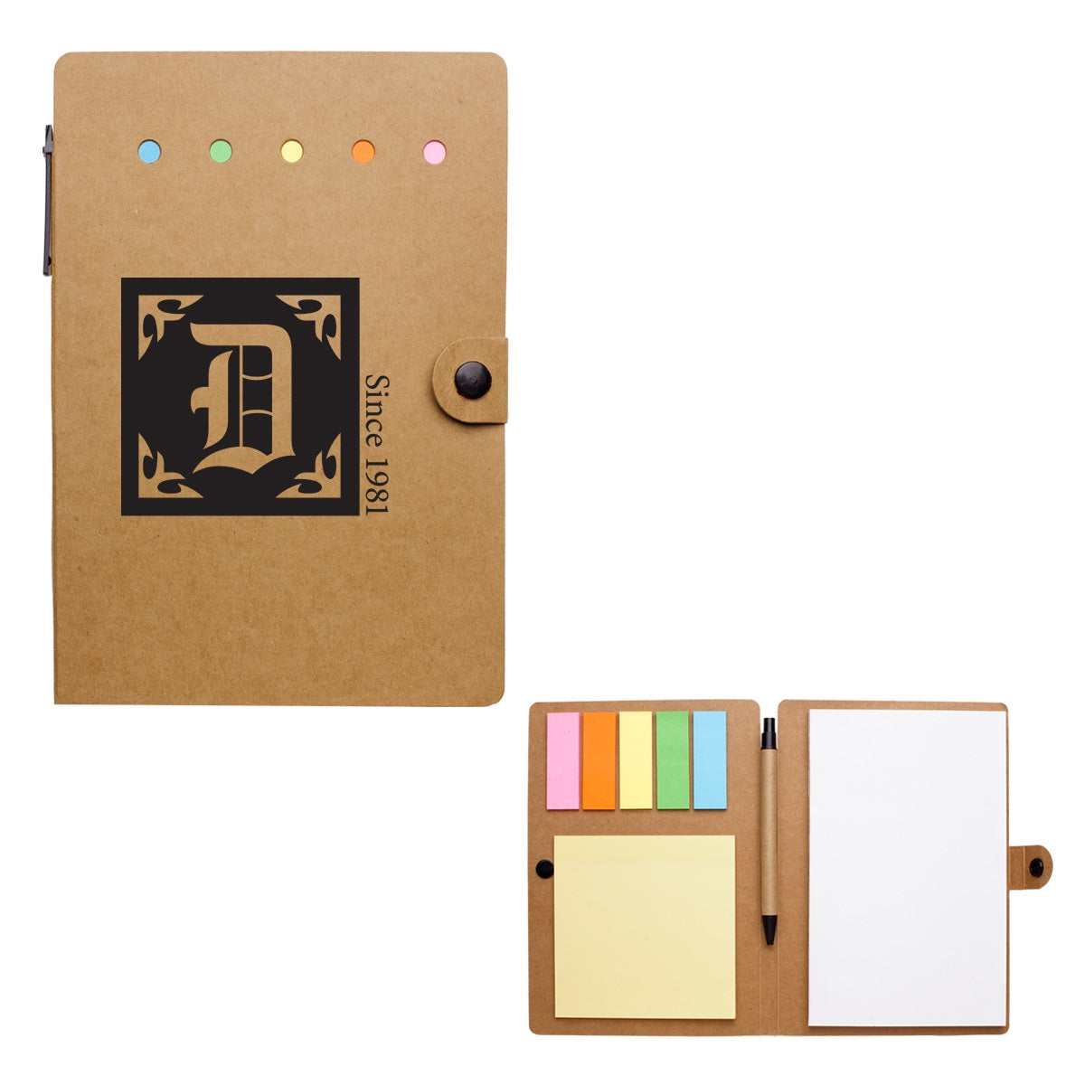 NATURAL Large Snap Notebook With Desk Essentials