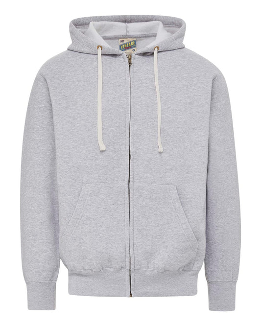 Unisex Vintage Fleece Full-Zip Hooded Sweatshirt - 22132