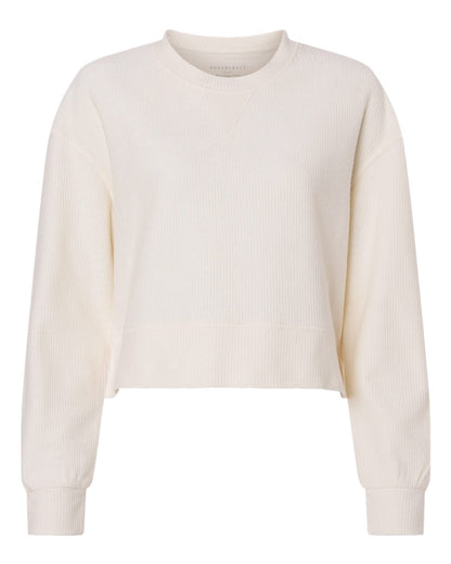 Women's Ribbed Knit Cropped Boxy Crew - BW5102