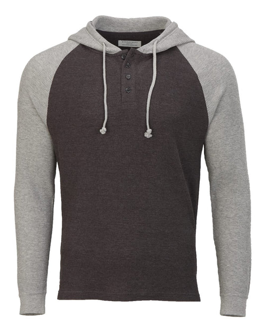 Unisex Waffle Knit Pullover Hooded Long Sleeve T-Shirt - BM3702
