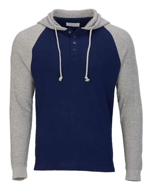 Unisex Waffle Knit Pullover Hooded Long Sleeve T-Shirt - BM3702