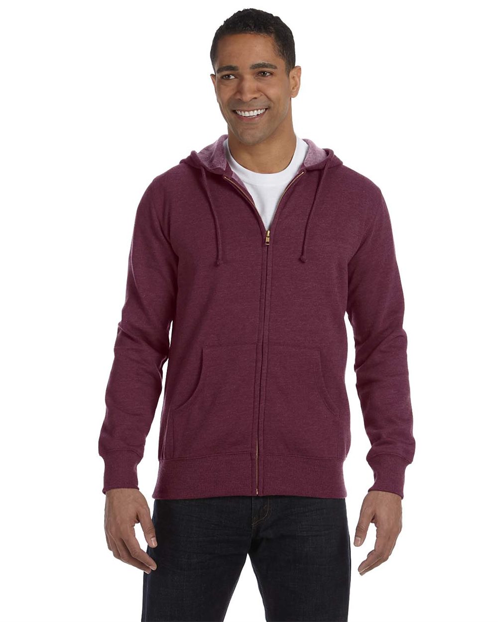 Unisex Heathered Full-Zip Hooded Sweatshirt - EC5680