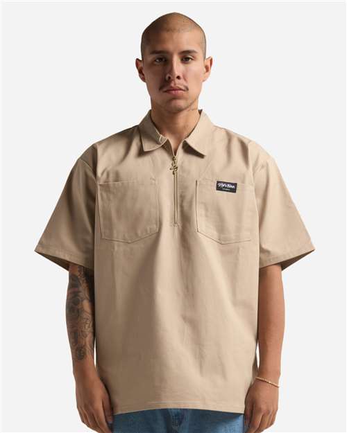 Unisex Work Heavyweight Quarter-Zip Short Sleeve Shirt - SHQZWS