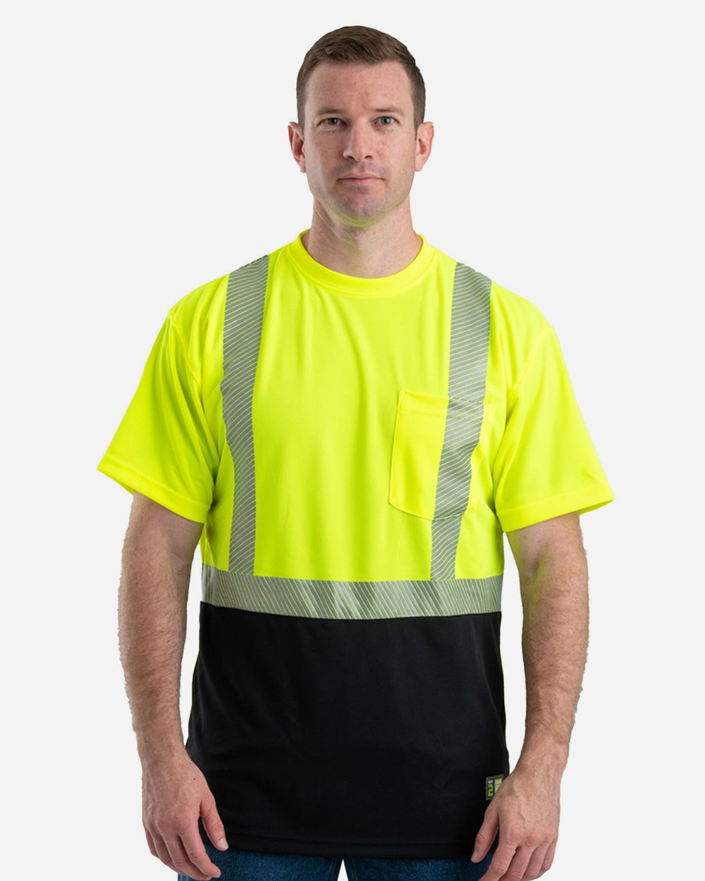 Men's Hi-Vis Class 2 Color Blocked Pocket T-Shirt - HVK017