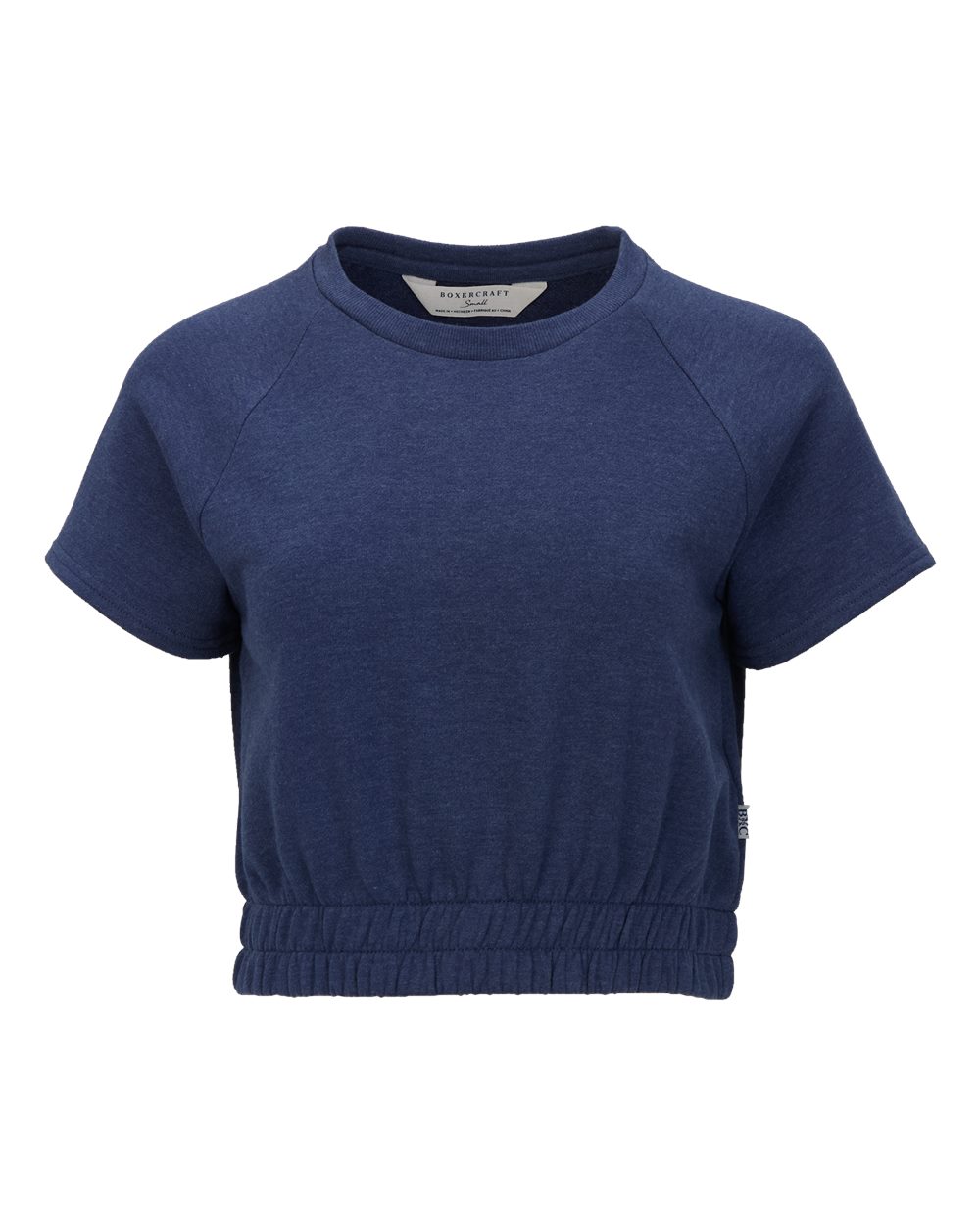 Women's French Terry Short Sleeve Cropped Crewneck Sweatshirt - BW2103