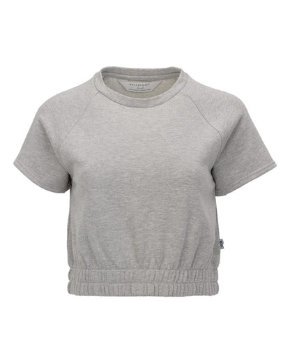 Women's French Terry Short Sleeve Cropped Crewneck Sweatshirt - BW2103