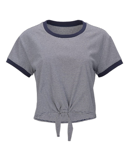Women's Striped Tie Front T-Shirt - BW2107
