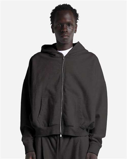 Unisex Garment-Dyed Cropped Full-Zip Hooded Sweatshirt - SHGCZ