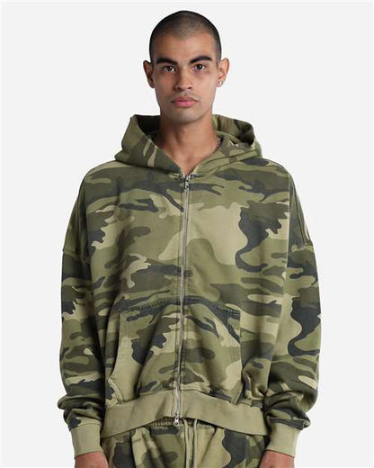 Unisex Garment-Dyed Cropped Full-Zip Hooded Sweatshirt - SHGCZ
