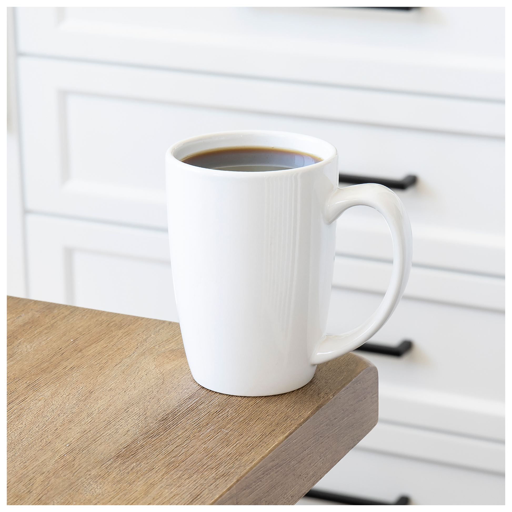white 14 oz contour mug