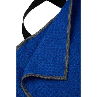 Front View of Black 17" x 40" Recycled Slip-Over Player Towel