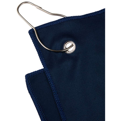 Front View of Black 15" x 15" Recycled 200g Microfiber Towel