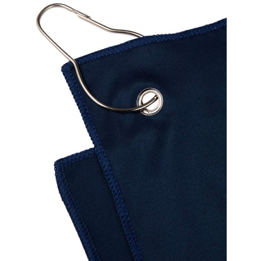 Front View of Black 15" x 15" Recycled 200g Microfiber Towel