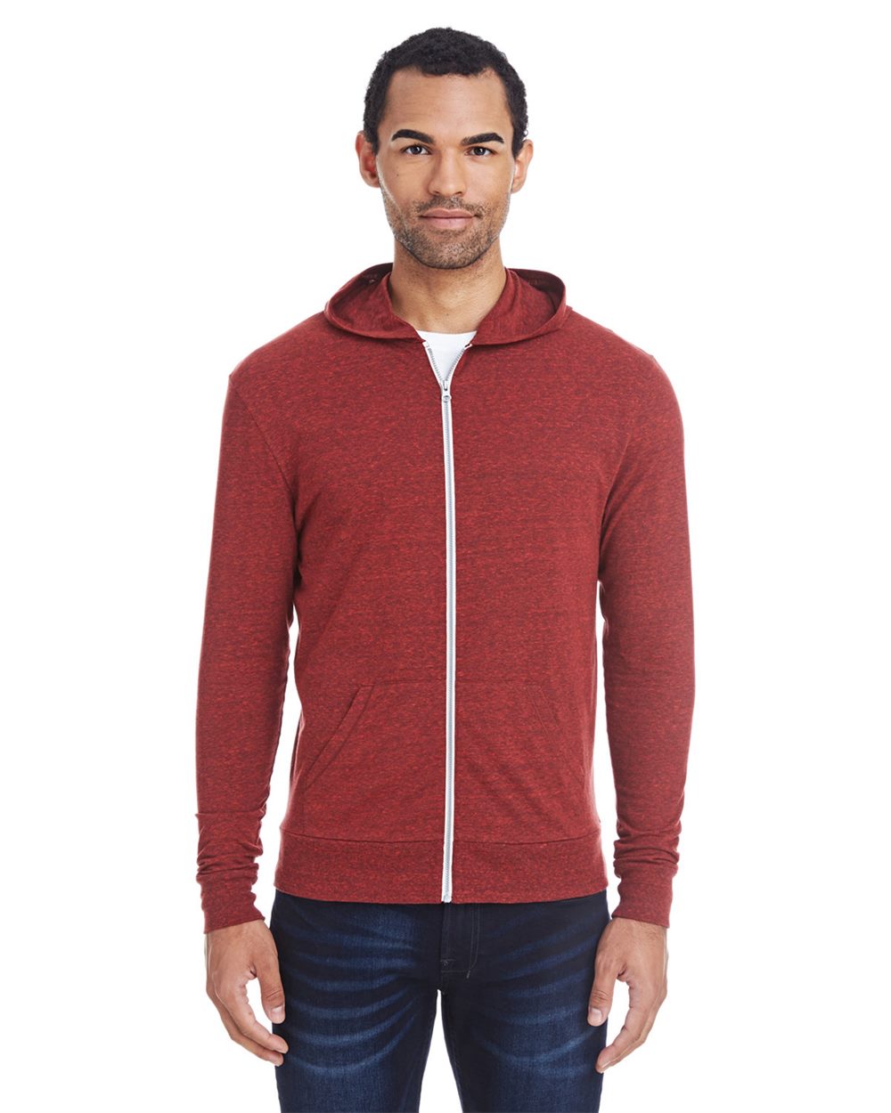 Unisex Triblend Full-Zip Lightweight Hooded Sweatshirt - 302Z