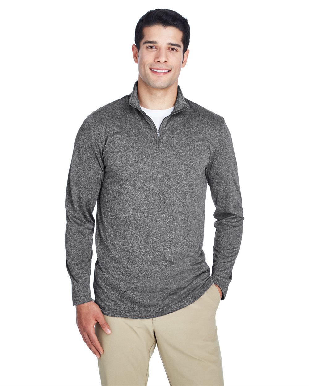 Men's Cool & Dry Heathered Performance Quarter-Zip Pullover - 8618