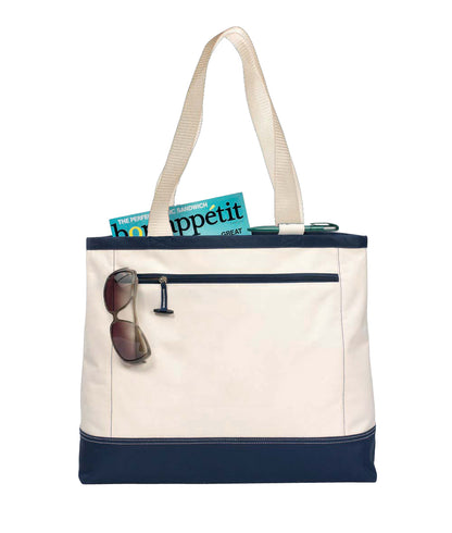 Natural-Navy Utility Tote