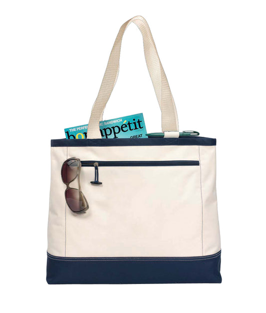 Natural-Navy Utility Tote