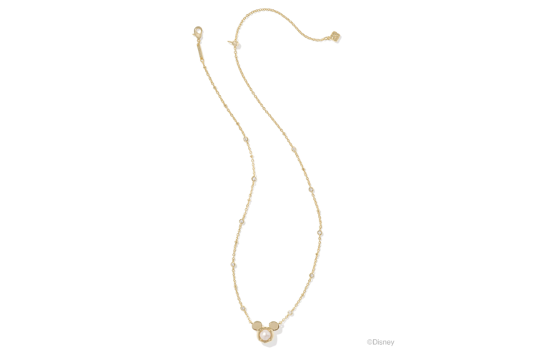 Kendra Scott Disney Gold Mickey Mouse Short Pendant Necklace in Freshwater Cultured Pearl