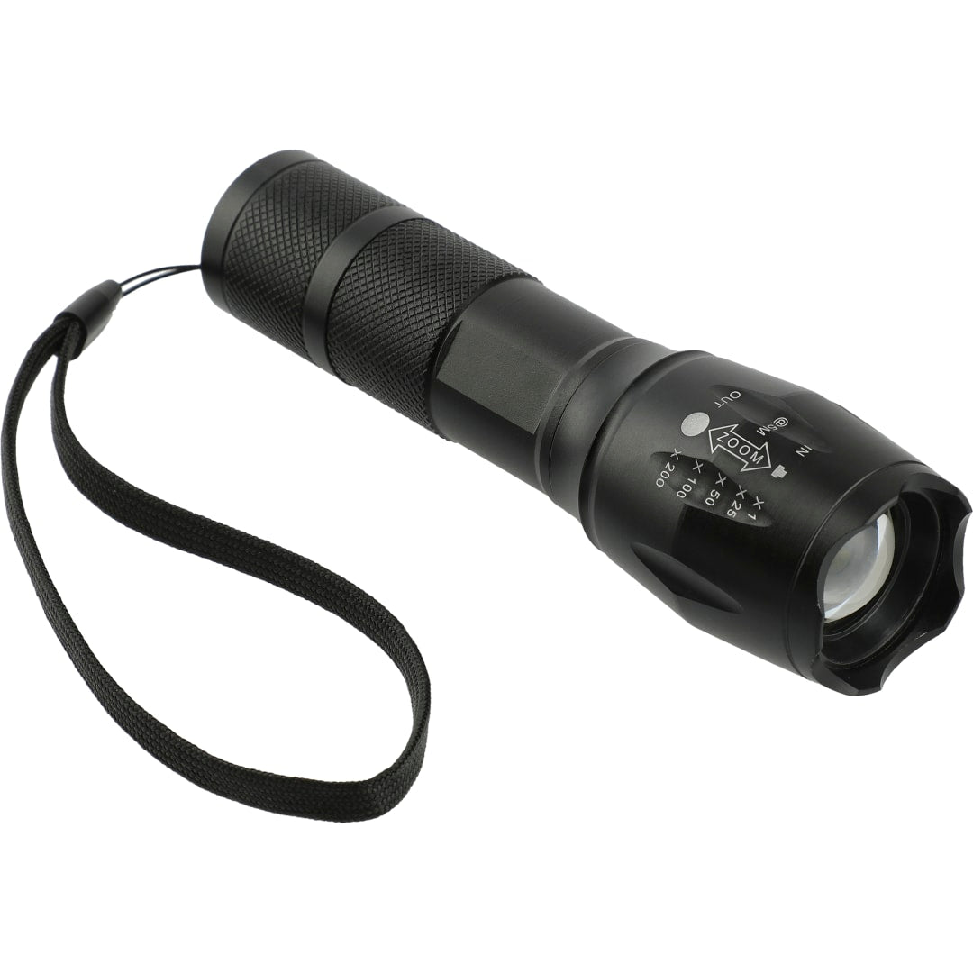 Front View of Black High Performance 500 Lumen Flashlight