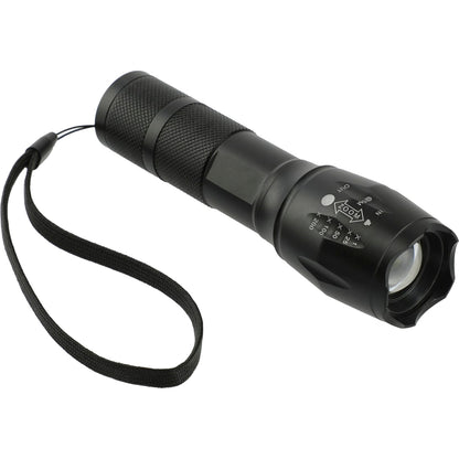 Front View of Black High Performance 500 Lumen Flashlight