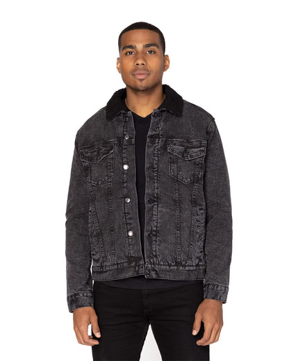 Unisex Sherpa-Lined Denim Jacket - 372J