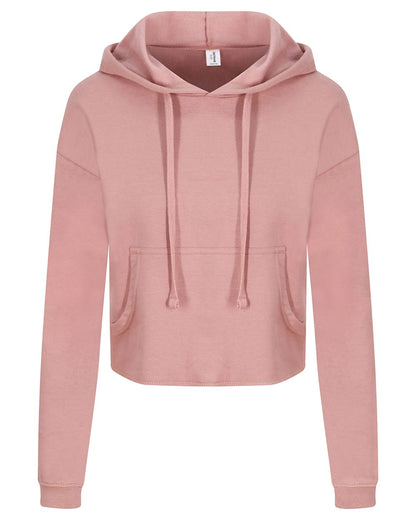 Women's Girlie Cropped Hooded Fleece with Pocket - JHA016