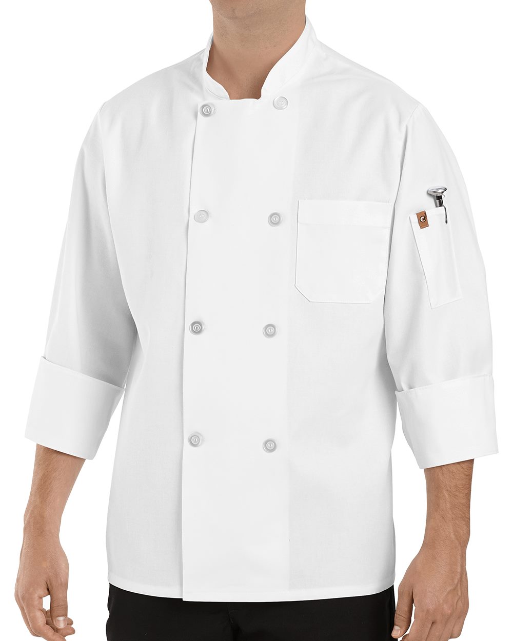 Button Chef Coat with Thermometer Pocket - 0413