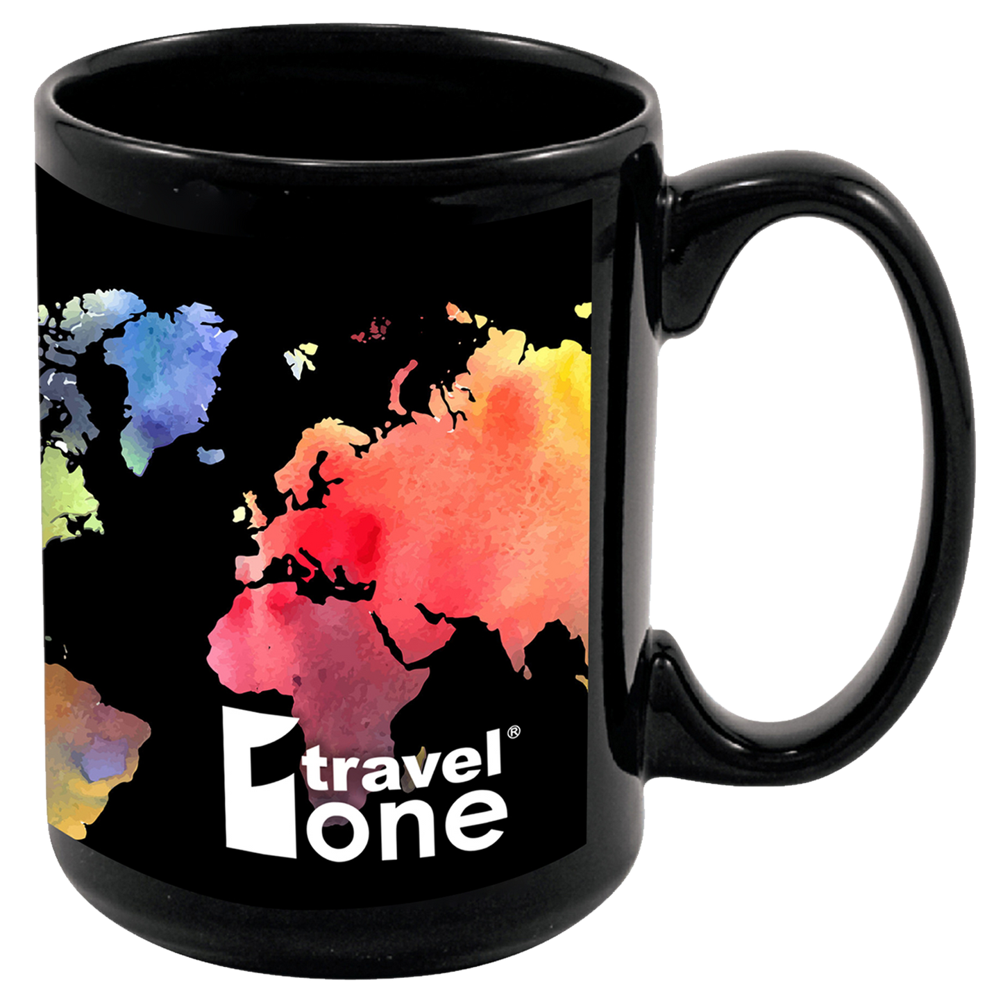 Black 15 Oz Full Color Black Stoneware Magna Mug
