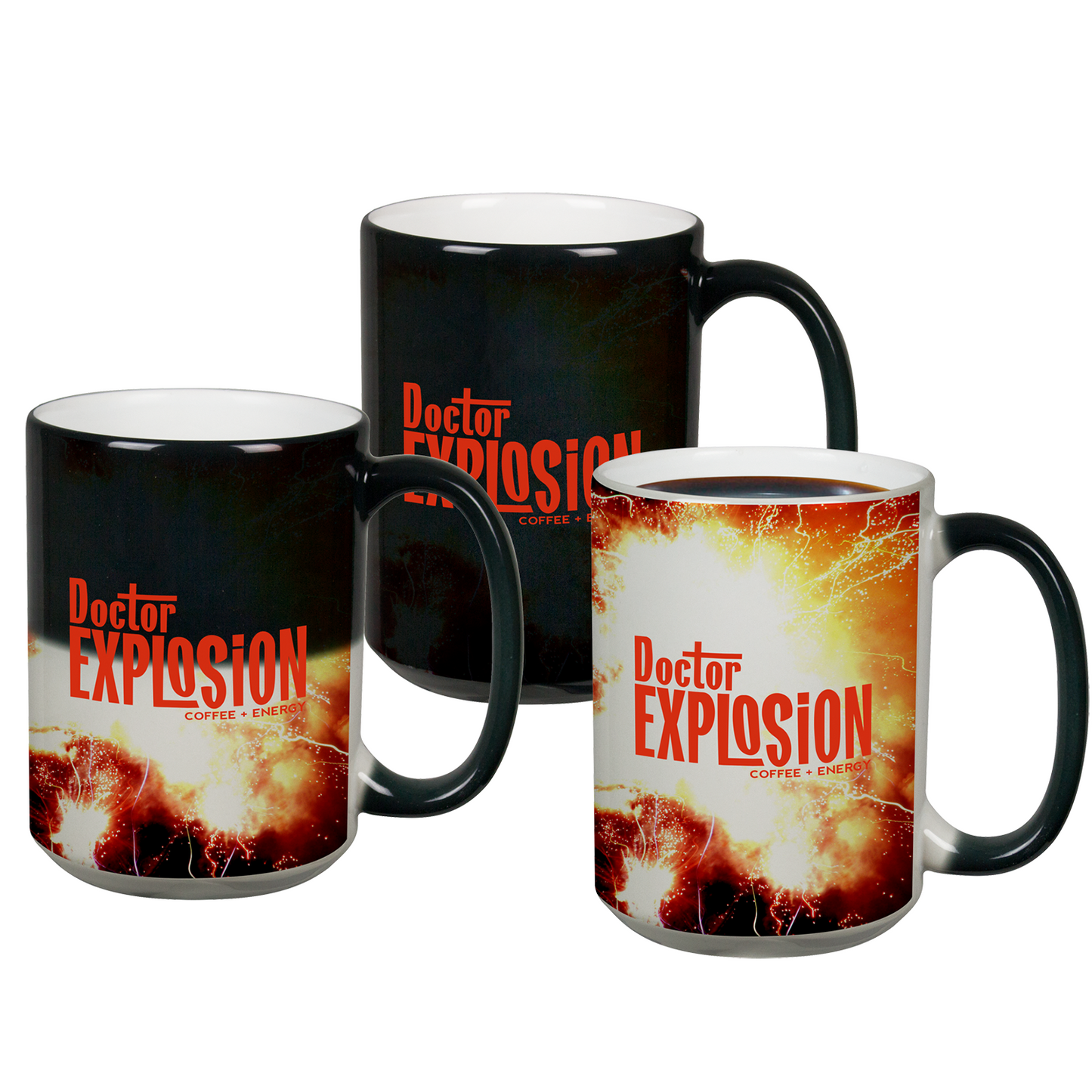 Black 15 Oz Mystique® Full Color Stoneware Mug