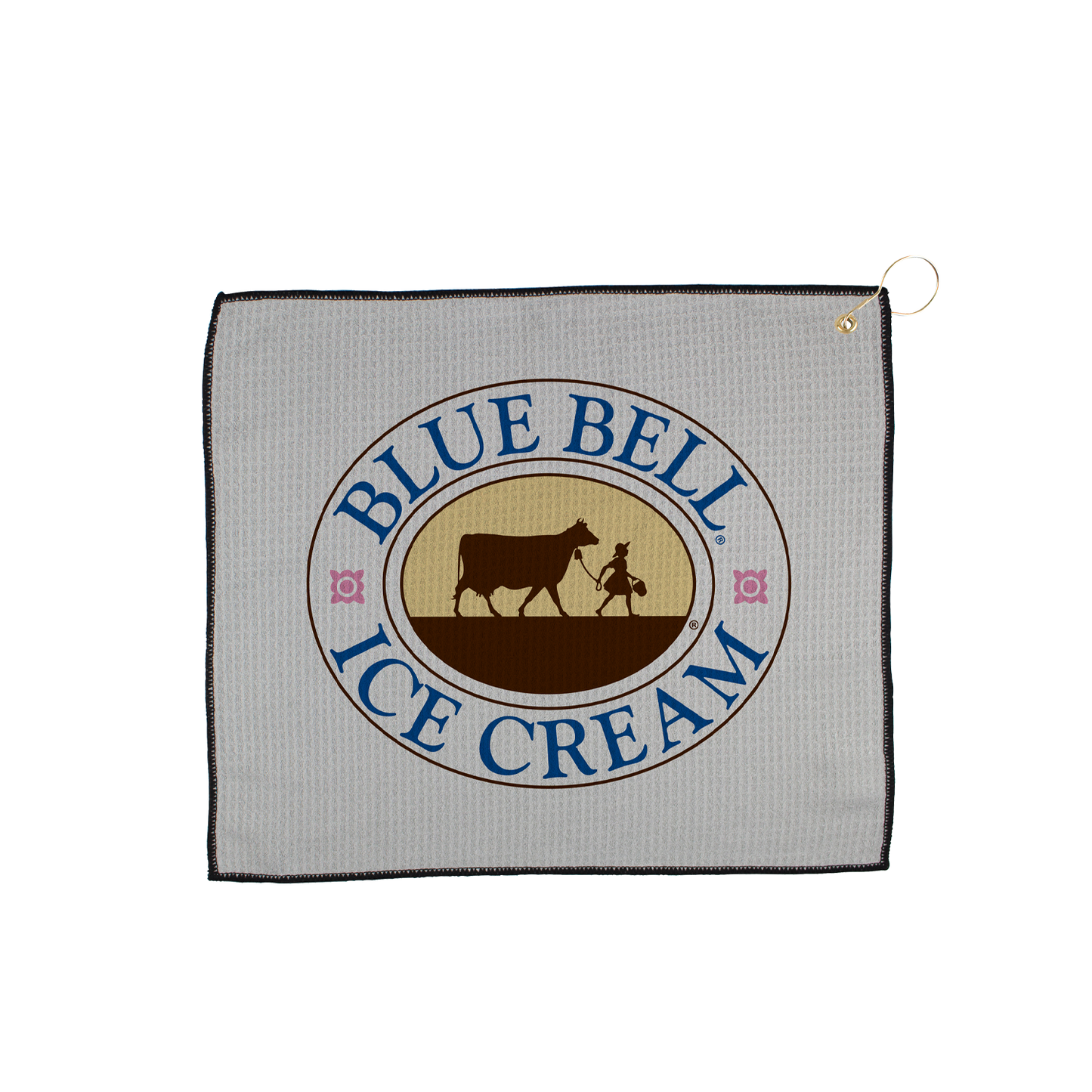 Grey 15" X 18" Waffle Golf Towel with Grommet And Hook