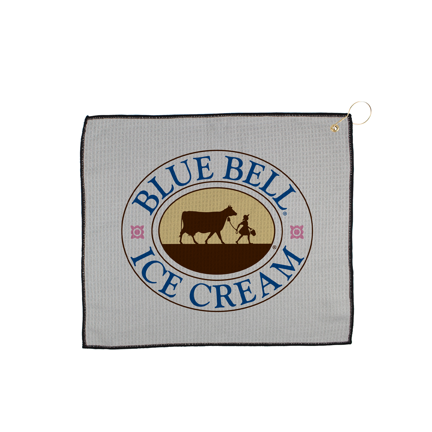 Grey 15" X 18" Waffle Golf Towel with Grommet And Hook