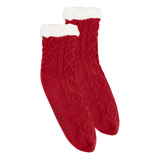 Cozy Cable Knit Slipper Socks