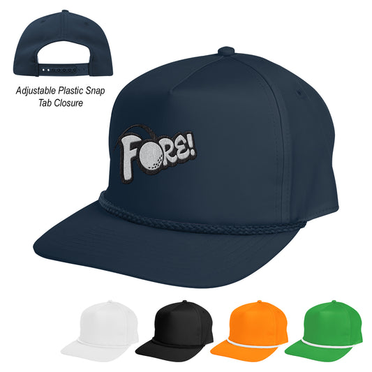 BLACK WITH BLACK Stroke Play Solid Rope Cap