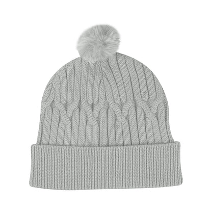 Courtney Cable Knit rPET Pom Beanie
