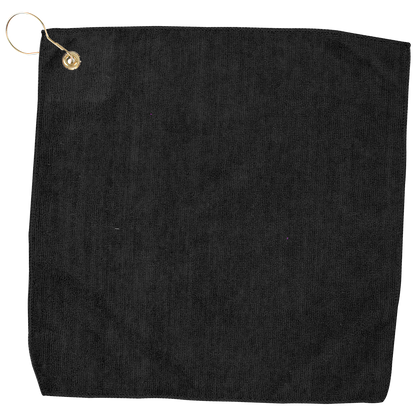 15" X 15" RPET Hemmed Golf Towel with Hook & Grommet