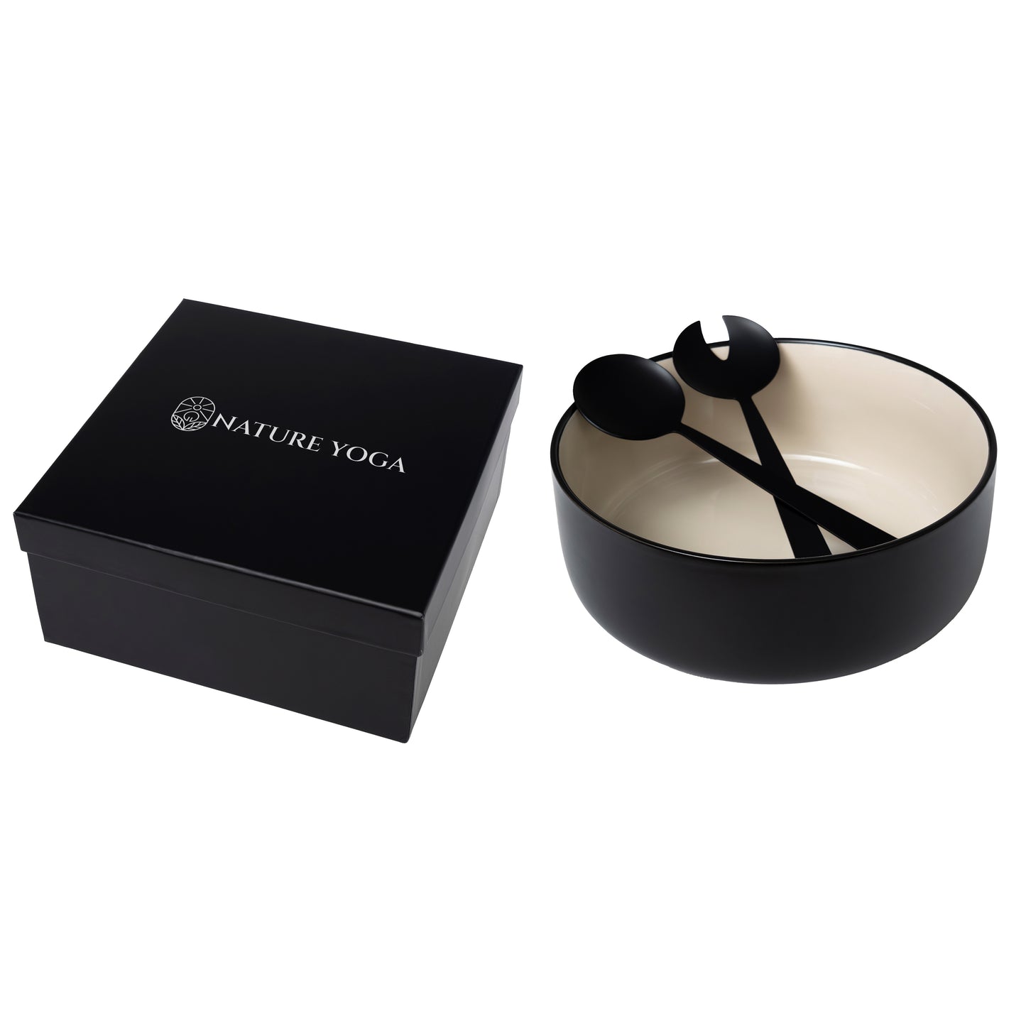 Solstice porcelain bowl and serving utensil set