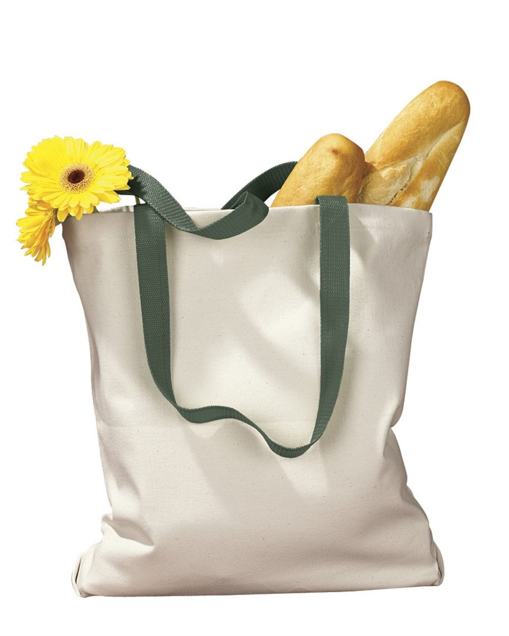 Canvas Tote with Contrast-Color Handles - BE010