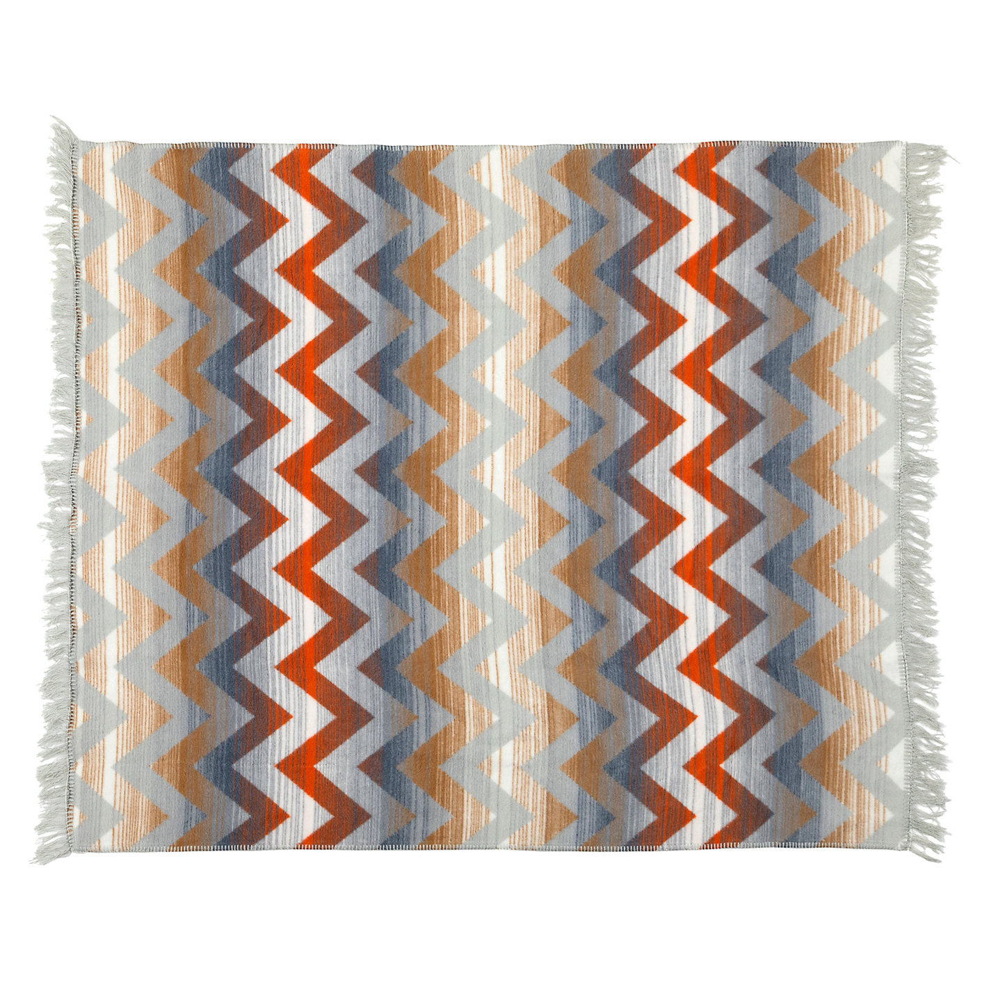 60x80 Santa Fe Chevron stripe blanket made of 58% Recycled cotton, 32% Acrylic, 10%Polyester