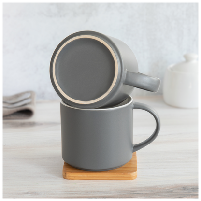 white 16 oz monaco mug - matte storm gray