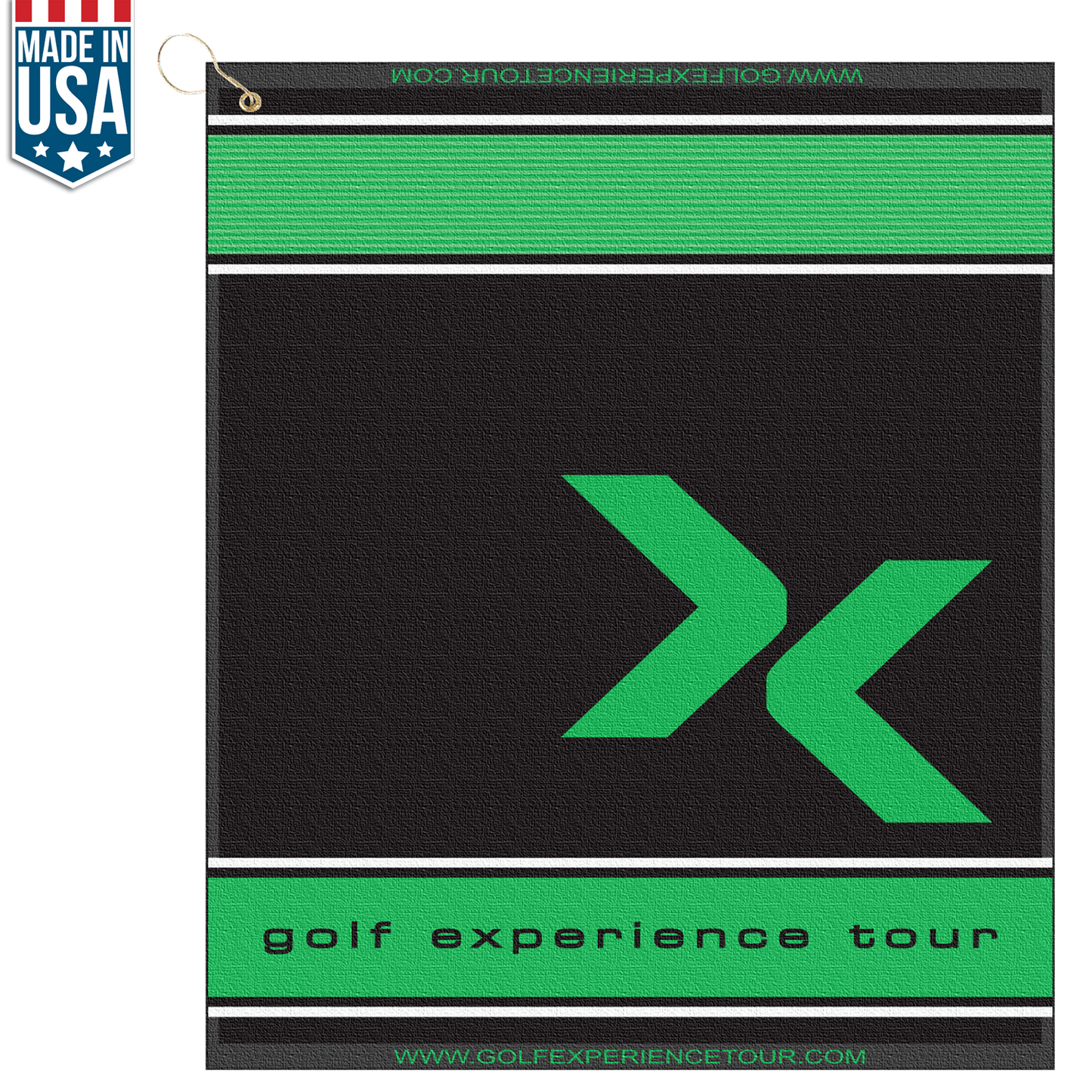 White 16" X 19" Designer Woven Golf Towel with Scrubbers