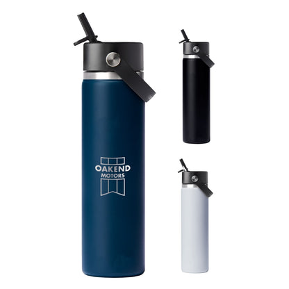 Black Hydro Flask® Wide Mouth w/ Flex Straw Cap 24oz