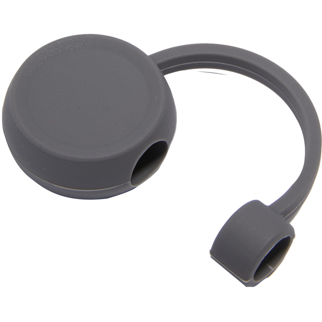 Front View of Black Recycled Silicone Straw Topper